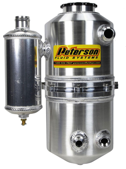 PFS 1.5 Gal (5.7 L) 16" H X 7" O.D, Single Return, with Catch Can^Male Br Drag Dry Sump Oil Tank PFS08-0783-CC Autofit