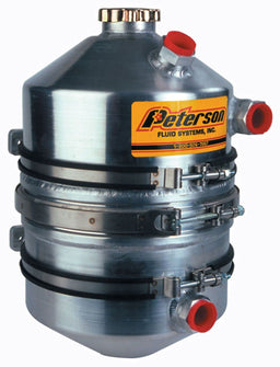 PFS 16" High x 9" Dia. -12AN Female Fittings Dry Sump Oil Tank 3 Gallon with Dual Scavenge Inlet PFS08-0010 Autofit
