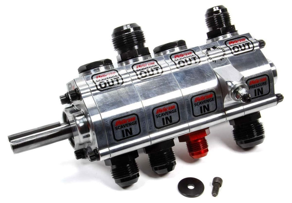 PFS Suit L/H Mount, 1.200" Scavenge, 1.200" Pressure, STD Pressure, Rear R4 4 Stage Dry Sump Pump PFS04-4004 Autofit