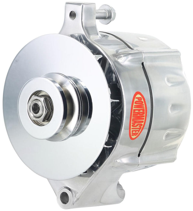POWERMAST 100 Amps Ford Style With Single V-Pulley Baffle & Cone Polished Smooth Look Alternator PM8-67101-344 Autofit