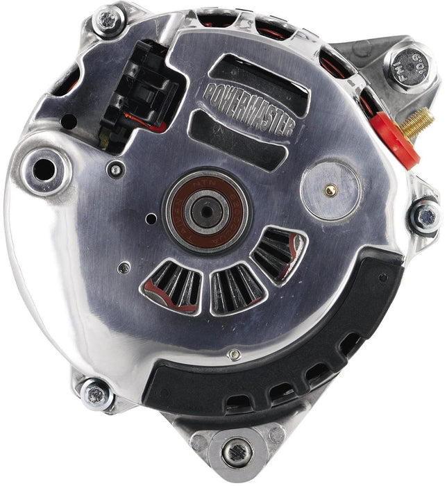 POWERMAST 140 AMP, 1 Wire, Internal Regulator, Side Battery Post, Single V Groo Polished GM/Chevy Alternator PM674611 Autofit