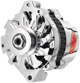 POWERMAST 140 AMP, 1 Wire, Single V-Belt Pulley Chrome GM/Chevy CS130 Style Alternator PM378021 Autofit