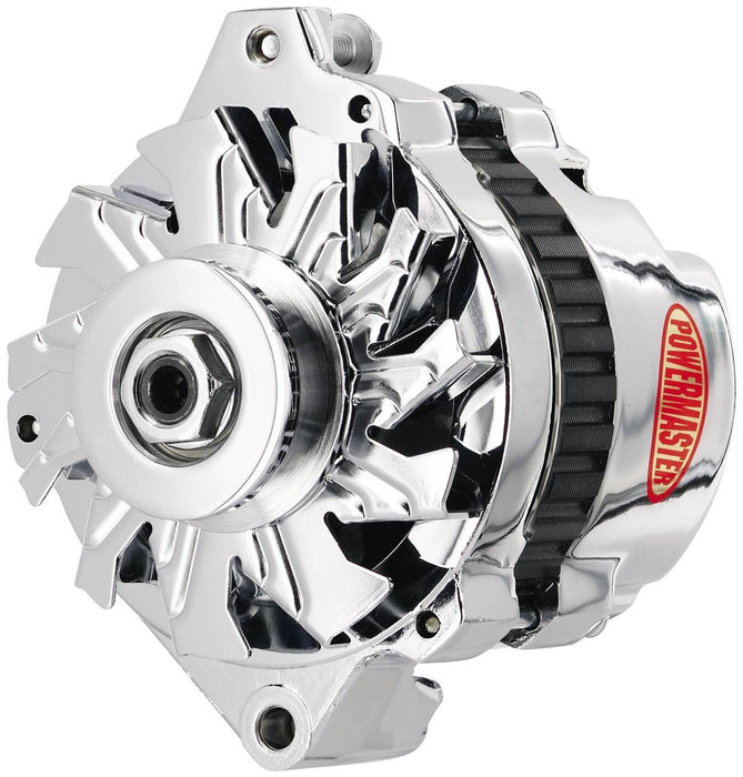 POWERMAST 140 AMP, 1 Wire, Single V-Belt Pulley Chrome GM/Chevy CS130 Style Alternator PM378021 Autofit
