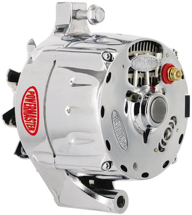 POWERMAST 150 AMP, 1 Wire, Internal Regulator, Single V Groove Pulley Chrome Smooth Ford Alternator PM8-37141 Autofit
