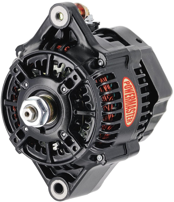 POWERMAST 150 Amps, 16 Volt, With No Pulley, 118mm Size Black GM Denso Style Race Alternator PM8146 Autofit