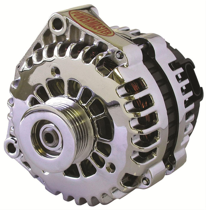 POWERMAST 165 Amps, 2 Pin VR With 6-Groove Serpentine Pulley Polished GM Style AD Alternator PM28302 Autofit