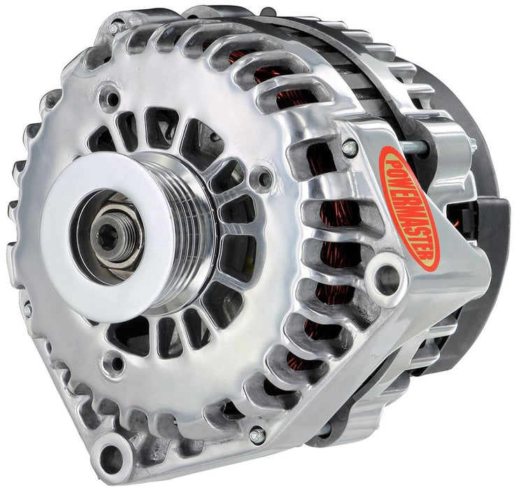 POWERMAST 165 Amps, 2 Pin VR With 6-Groove Serpentine Pulley Polished GM Style AD Alternator PM28302 Autofit