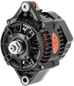 POWERMAST 180 Amps, 16 Volt, With No Pulley, 118mm Size Black GM Denso Style Race Alternator PM8156 Autofit