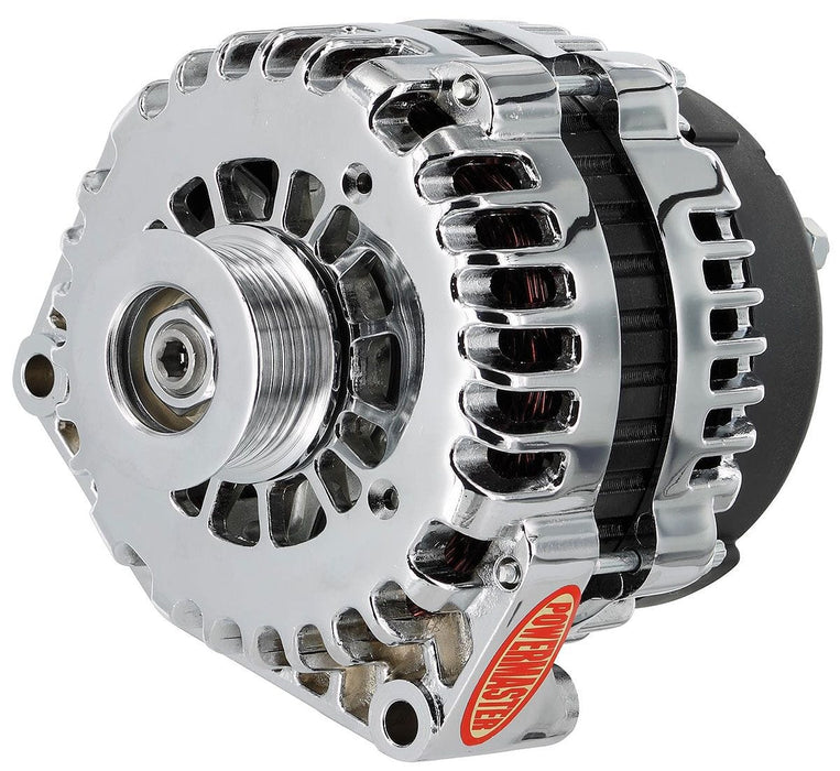 POWERMAST 215 Amps, 2 Pin VR With 6-Groove Serpentine Pulley Chrome GM Style AD Alternator PM38302 Autofit