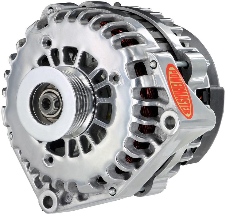 POWERMAST 215 Amps, 2 Pin VR With 6-Groove Serpentine Pulley Polished GM Style AD Alternator PM68302 Autofit
