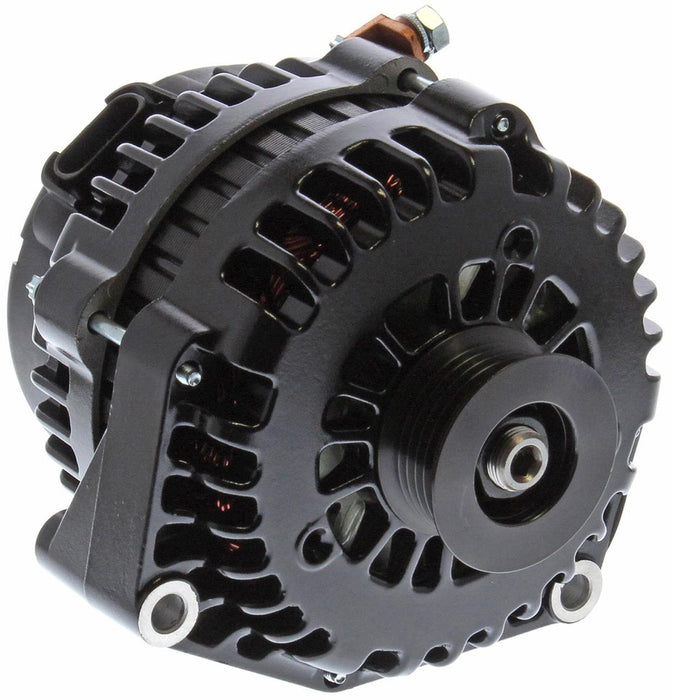 POWERMAST 215 Amps, 4 Pin VR With 6-Groove Serpentine Pulley Black GM Style AD Alternator PM58237 Autofit