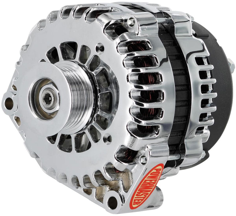 POWERMAST 215 Amps, 4 Pin VR With 6-Groove Serpentine Pulley Chrome GM Style AD Alternator PM38237 Autofit