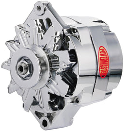 POWERMAST 85 Amps, 1 Or 3 Wire With Single V Groove, Original Look Alternator Chrome GM Style 10SI Alternator PM17127 Autofit