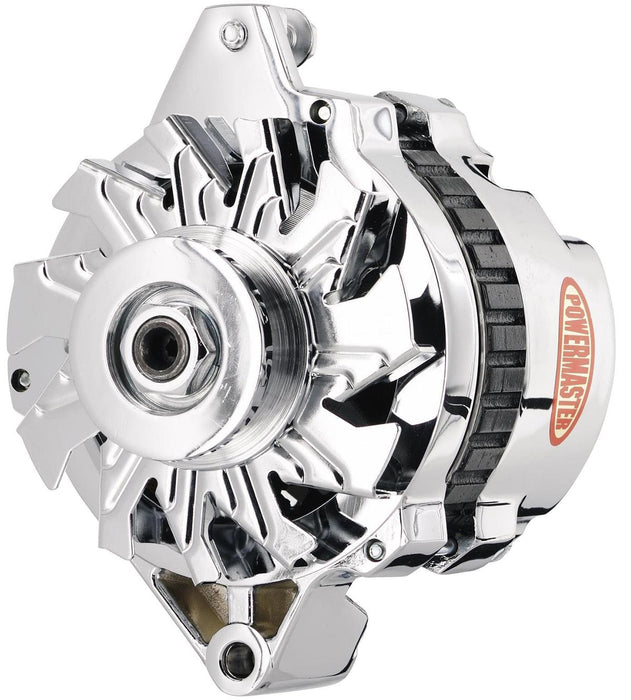 POWERMAST Chev, CS130 Style case, 105 Amps, Single groove pulley, Chrome Finish Powermaster Street Alternator PM178021 Autofit
