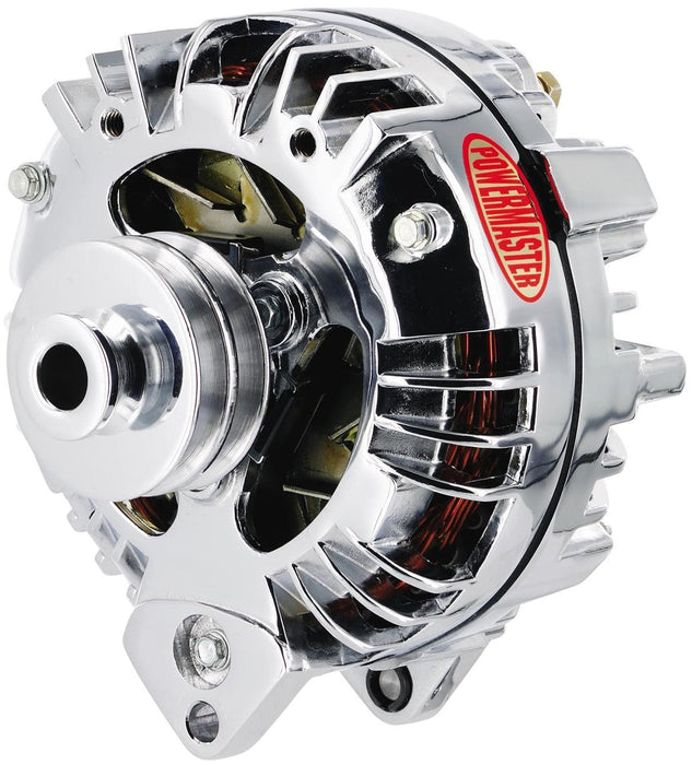 POWERMAST Chrysler, 95 Amps, 2 groove pulley, Single Wire, Chrome Finish Powermaster Street Alternator PM175091 Autofit