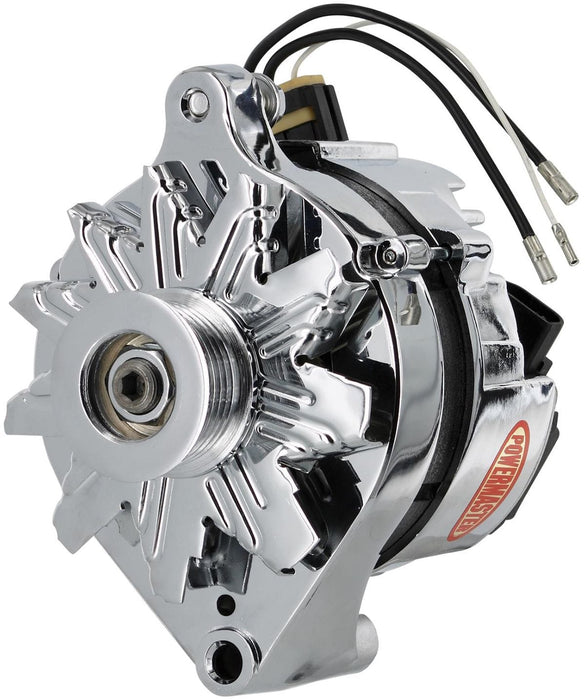 POWERMAST Ford 2G style, 80 Amps, Serpentine pulley, Chrome Finish Powermaster Street Alternator PM17735 Autofit