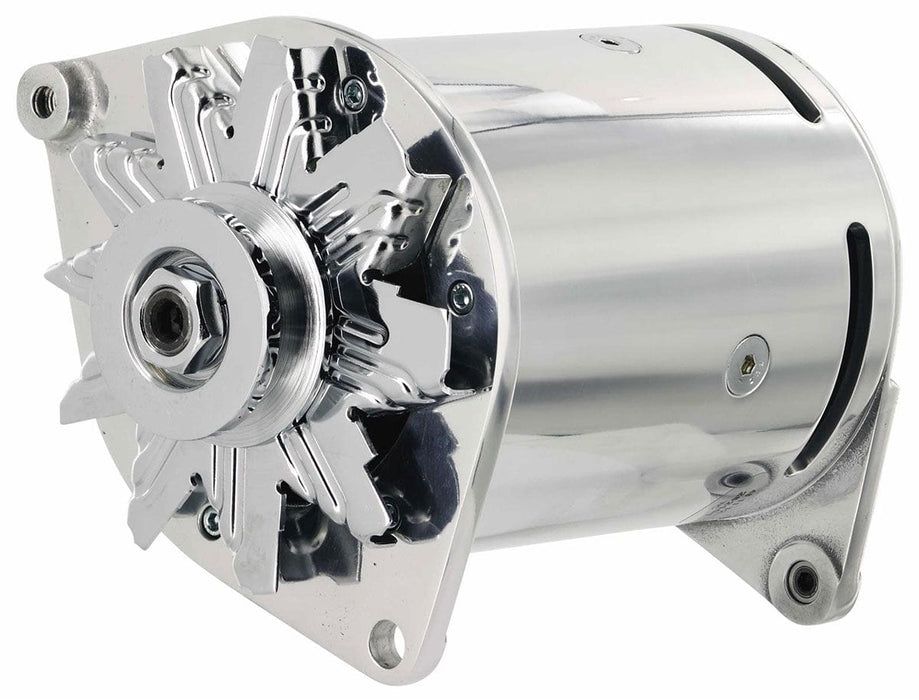 POWERMAST Ford 51-59 all & 60-64 V8, Offset Hinge Mount, Polished, 75 Amps, One Powermaster PowerGen Alternator PM282101 Autofit
