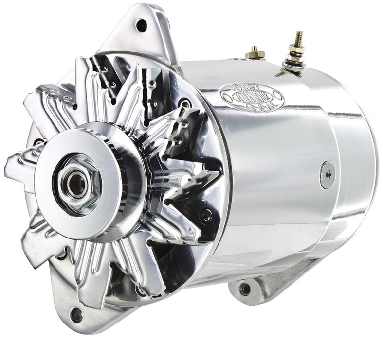 POWERMAST GM 55-63, Polished, 75 Amps, One Wire, Internal Regulator Powermaster PowerGen Alternator PM282111 Autofit