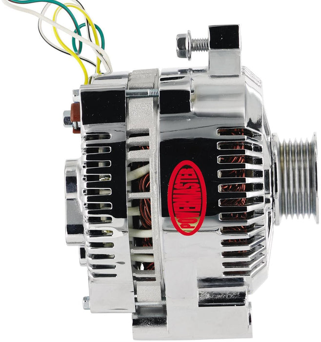 POWERMAST Suit All 1983-93 V8, 200 AMP, 6 Groove Serpentine & Single V-Belt Pul Chrome Ford 3G Large Alternator PM37759 Autofit