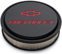 PROFORM 14" x 3" Suit 5-1/8" Neck Carburettors With Red Recessed Logo Chevrolet Black Slant Edge Air Cleaner Assembly PR141-834 Autofit