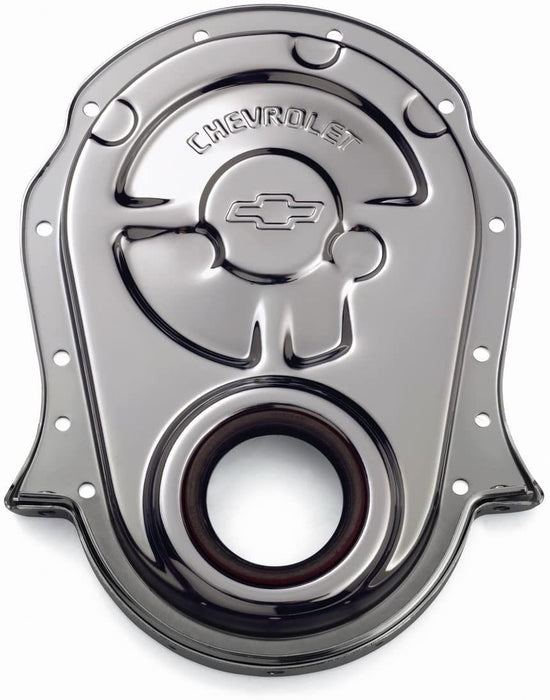 PROFORM Big Block Chev Stamped Steel Timing Cover Chrome with Bowtie Logo PR141-216 Autofit