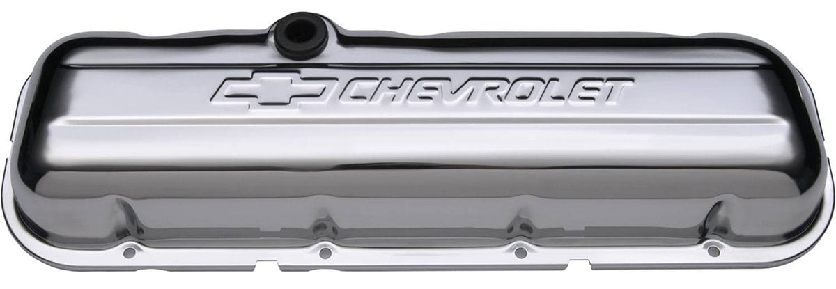 PROFORM Big Block Chev Stamped Valve Covers with Chevrolet Logo (Short Style with Baffle) Chrome PR141- Autofit