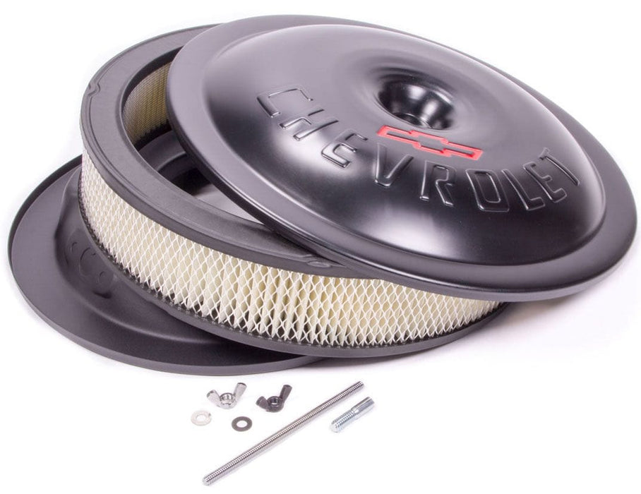 PROFORM Black 14" x 3" With Recessed Base, Chevrolet Logo & Bowtie Emblem Aluminium Air Cleaner Assembly PR141-692 Autofit