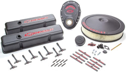 PROFORM Black Crinkle Suit SB Chev With Chevrolet Logo & Bowtie Emblem Engine Dress-Up Kit PR141-758 Autofit