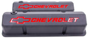 PROFORM Black Crinkle Suit SB Chev With Recessed Chevrolet Logo & Bowtie Embl Die-Cast Aluminium Slant Edge Valve Covers PR141-928 Autofit