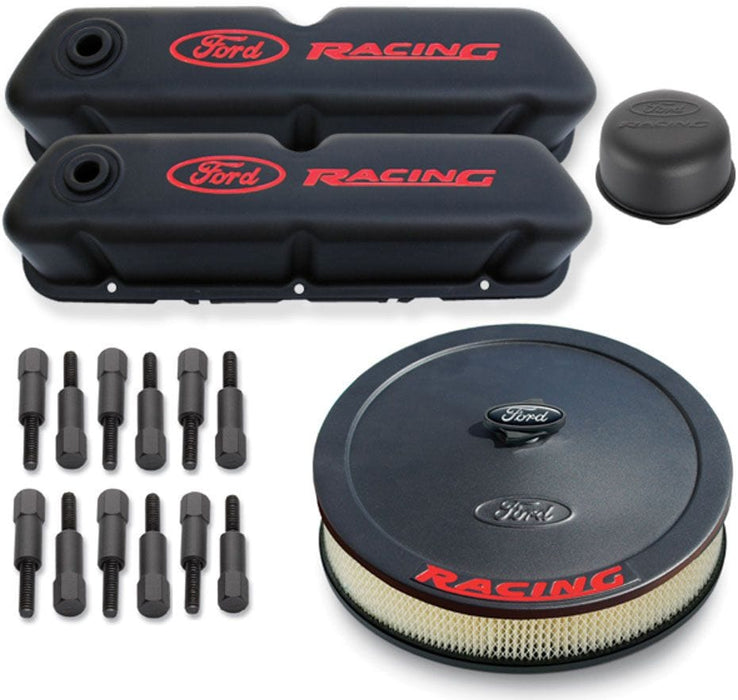 Proform Black Crinkle Suit SB Ford With Red Ford Racing Logo Engine Dress-Up Kit PR302-500 Autofit