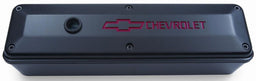 Proform Black Suit SB Chev With Recessed Chevrolet Logo & Bowtie Emblem 2-Piece Die-Cast Tall Valve Covers PR141-911 Autofit