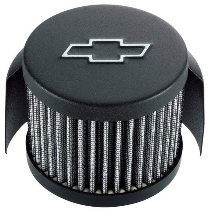 PROFORM Black With Silver Bowtie Emblem & Sheild Valve Cover Push-In Breather PR141-613 Autofit