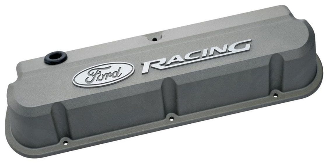 Proform Cast Gray Suit SB Ford 289-351 Windsor With Raised Ford Racing Logo Die-Cast Aluminium Slant Edge Valve Covers PR302-137 Autofit