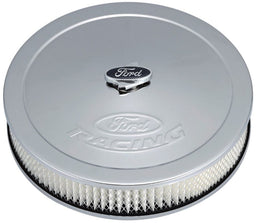 PROFORM Chrome 13" x 2-5/8" With 5/8" Recessed Base With With Ford Racing Logo Stamped Steel Air Cleaner Assembly PR302-350 Autofit
