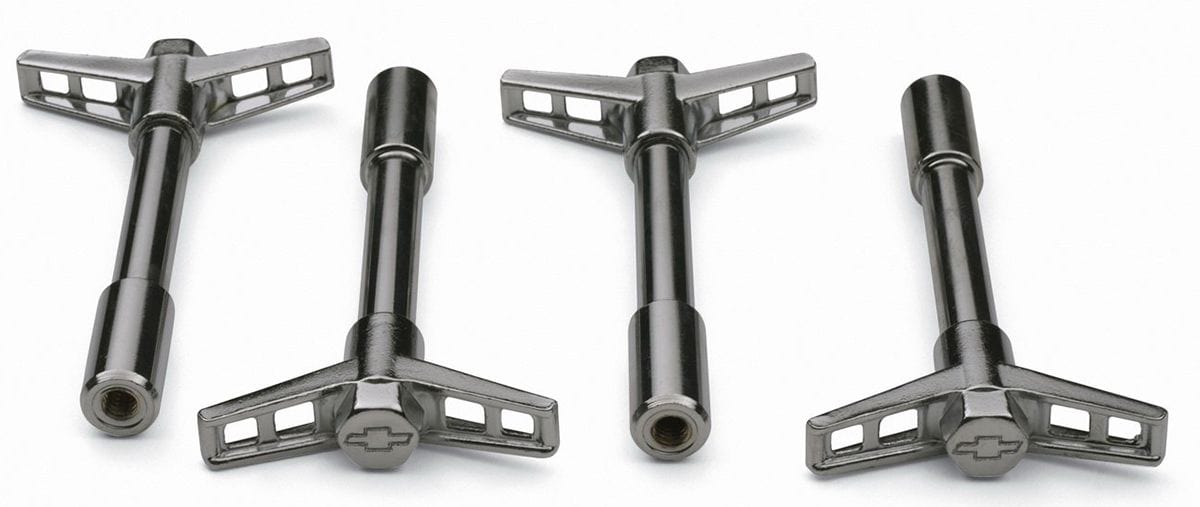 PROFORM Chrome Suit Chev, 1/4" x 20 Thread (4 Pack) Valve Cover Wing Nuts with Bowtie Emblem PR141-600 Autofit