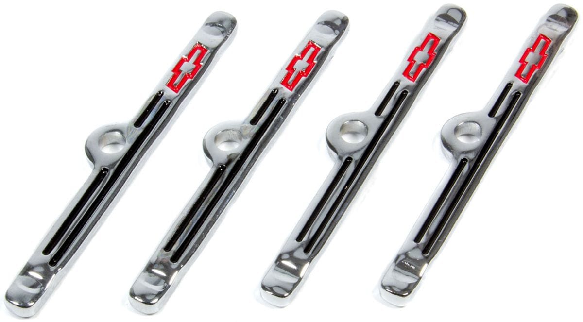 PROFORM Chrome Suit SB Chev With Bowtie Emblem (4 Pack) Valve Cover Hold Down Tabs PR141-903 Autofit