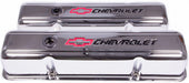 PROFORM Chrome Suit SB Chev With Chevrolet Logo & Bowtie Emblem Stamped Steel Tall Valve Covers With Baffle PR141-905 Autofit