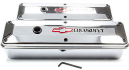 PROFORM Chrome Suit SB Chev With Recessed Chevrolet Logo & Bowtie Emblem 2-Piece Die-Cast Tall Valve Covers PR141-912 Autofit