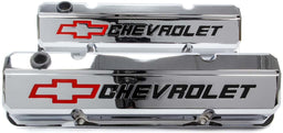 PROFORM Chrome Suit SB Chev With Recessed Chevrolet Logo & Bowtie Emblem Die-Cast Aluminium Slant Edge Valve Covers PR141-930 Autofit
