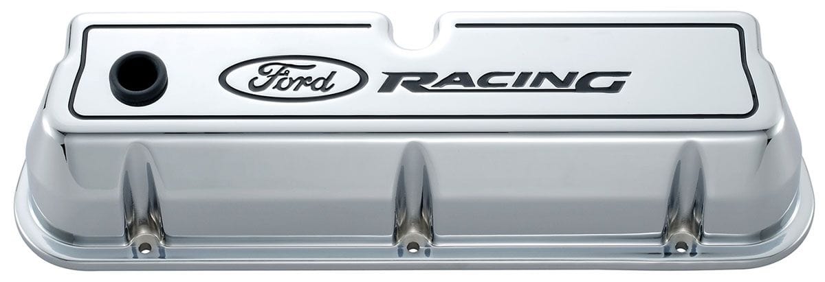 Proform Chrome Suit SB Ford 289-351 Windsor With Ford Racing Logo Die-Cast Aluminium Valve Covers PR302-002 Autofit