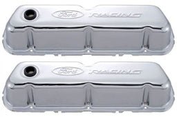 Proform Chrome Suit SB Ford 289-351 Windsor With Ford Racing Logo Stamped Steel Valve Covers PR302-070 Autofit