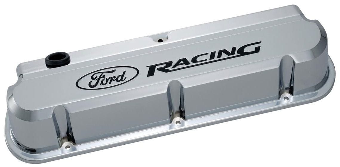 Proform Chrome Suit SB Ford 289-351 Windsor With Recessed Ford Racing Logo Die-Cast Aluminium Slant Edge Valve Covers PR302-139 Autofit