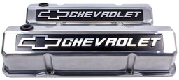 PROFORM Polished Suit SB Chev With Raised Chevrolet Logo & Bowtie Emblem Die-Cast Aluminium Slant Edge Valve Covers PR141-920 Autofit