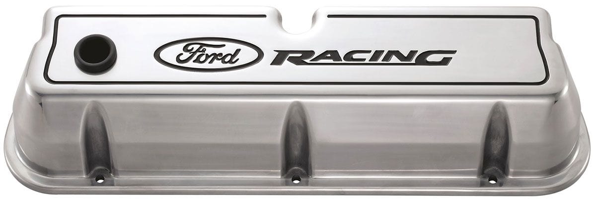Proform Polished Suit SB Ford 289-351 Windsor With Ford Racing Logo Die-Cast Aluminium Valve Covers PR302-001 Autofit