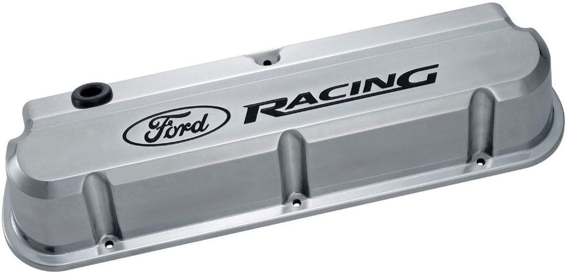 Proform Polished Suit SB Ford 289-351 Windsor With Recessed Ford Racing Logo Die-Cast Aluminium Slant Edge Valve Covers PR302-138 Autofit