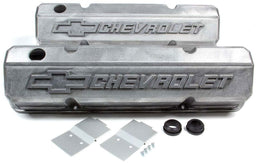 PROFORM Raw Suit SB Chev With Raised Chevrolet Logo & Bowtie Emblem Die-Cast Aluminium Slant Edge Valve Covers PR141-939 Autofit