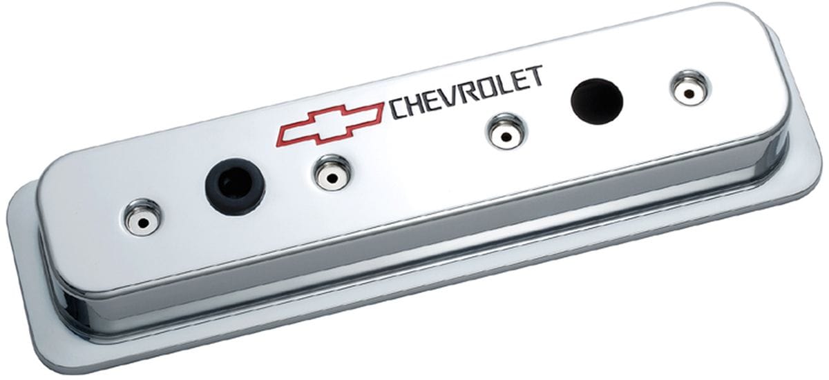 PROFORM Small Block Chev 1987-Later Die Cast Valve Covers with Chevrolet Logo (Centre Hold-Down) Chrome PR141-132 Autofit