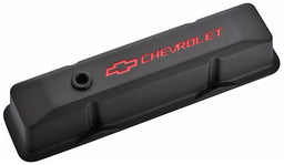 PROFORM Small Block Chev Die Cast Valve Covers with Chevrolet Logo (Tall Style) Black Crinkle Finish PR14 Autofit