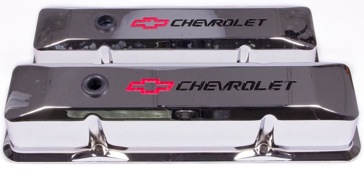PROFORM Small Block Chev Die Cast Valve Covers with Chevrolet Logo (Tall Style) Chrome PR141-117 Autofit