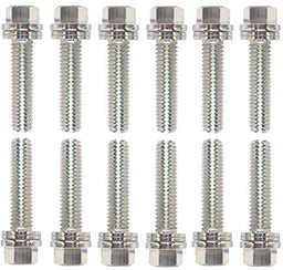 PROFORM Suit GM LS Series, M8 x .948" UHL (12-Pack) Wedge-Locking Header Bolts - Nickle Finish PR66754 Autofit